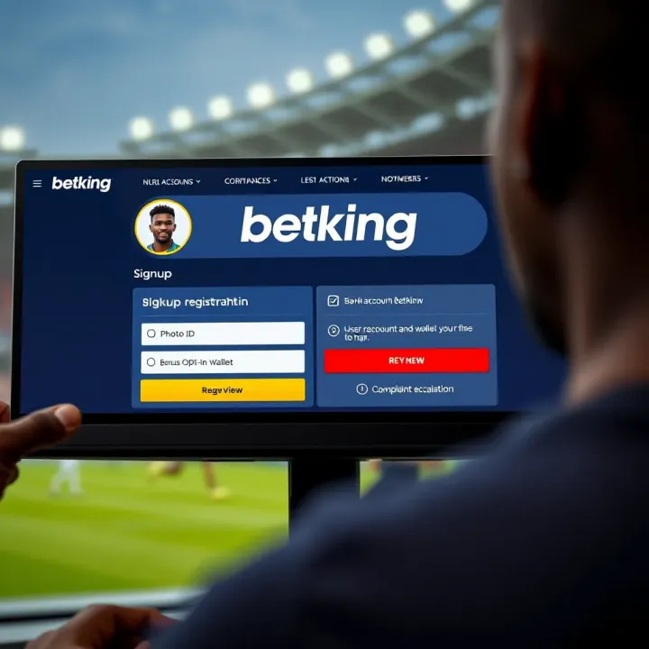 Interface showing options to create a new BetKing account with Nigerian local settings