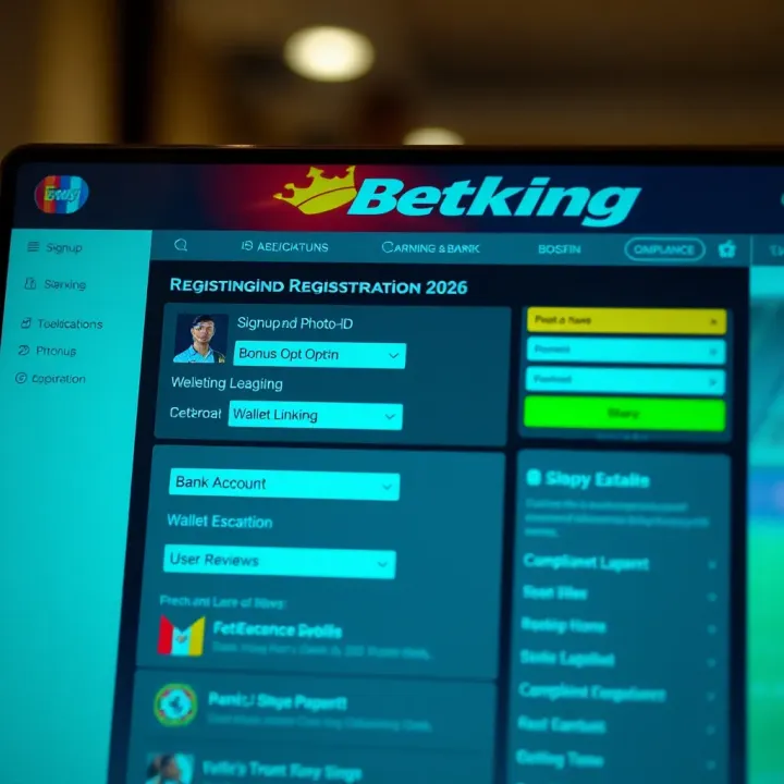 Dashboard overview of BetKing account with balance and betting options visible