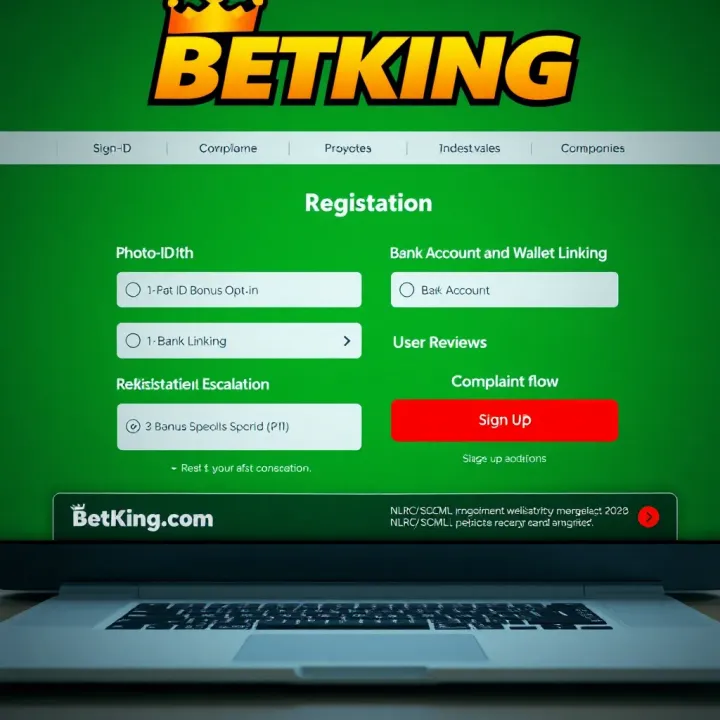 Smartphone showing BetKing sports betting app dashboard with live betting options and user account details
