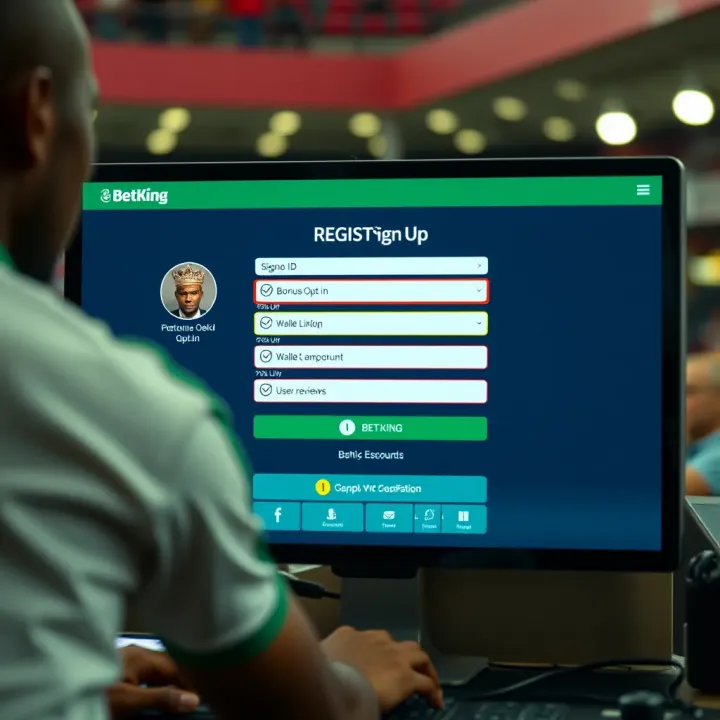 Smartphone screen showing the Betking app interface with betting options and navigation menu