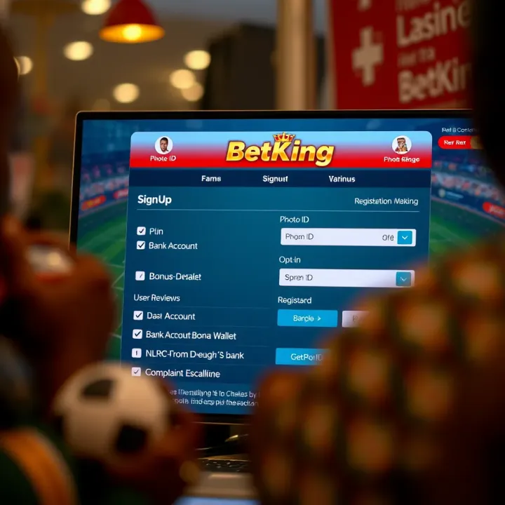 User interface showing BetKing app dashboard on an iPhone screen