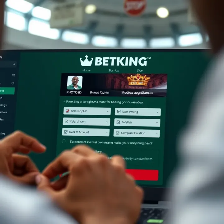 User registering on BetKing app with registration form visible