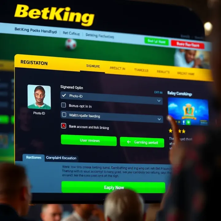 Customer service desk at BetKing office with staff assisting client