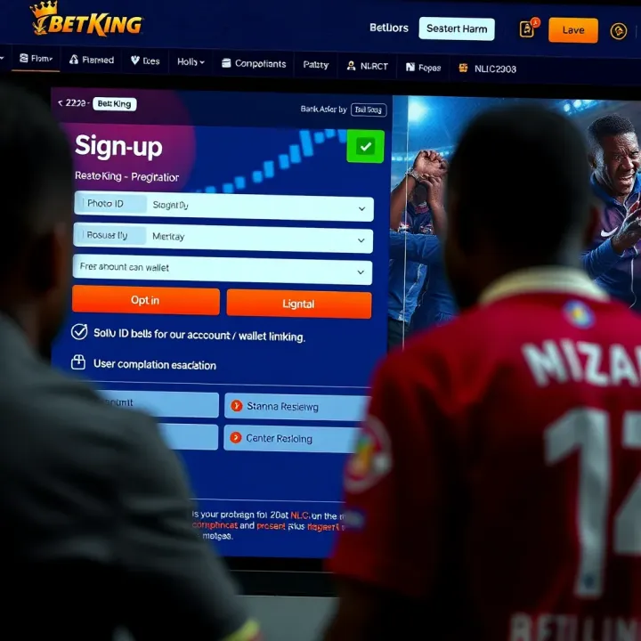 A display of BetKing platform showing betting options and bankroll management features