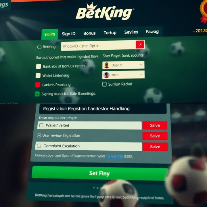 Screenshot of BetKing Games app registration screen showing form fields and signup button
