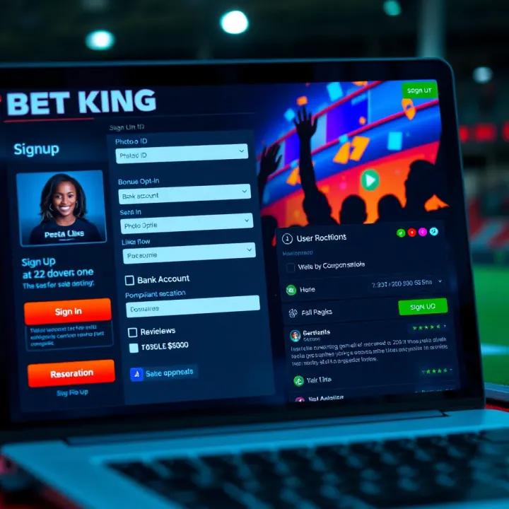 Smartphone showing BetKing mobile sign up form with user-friendly layout
