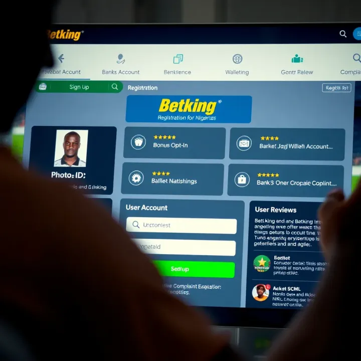 Mobile device displaying BetKing Nigeria app interface with navigation menu