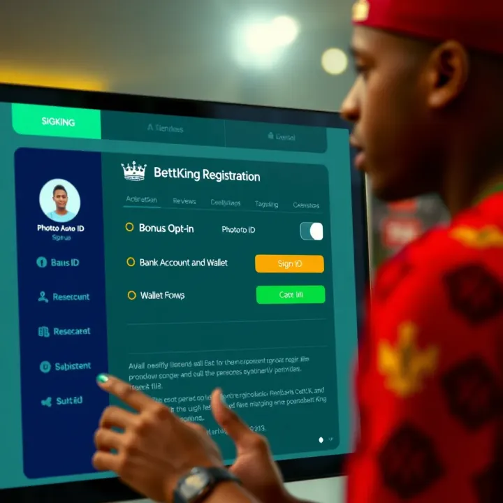 User interface of BetKing's old mobile platform showing secure login options and navigation