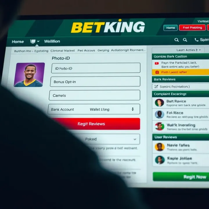 User filling in registration form on BetKing website with clear focus on fields like username and password