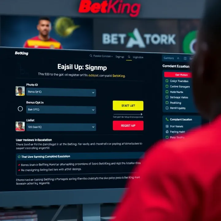 User registering a new Betking account on a mobile phone