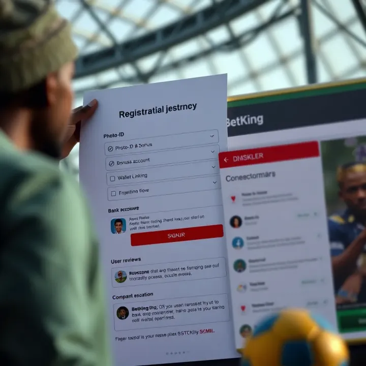User navigating BetKing account settings on a mobile device