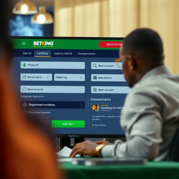 Mobile phone displaying the BetKing app login screen with input fields for username and password