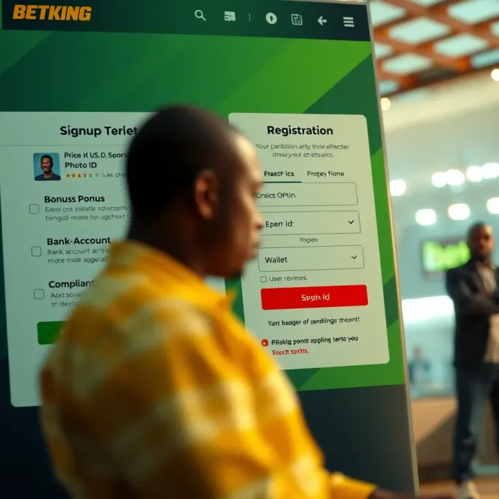 User interacting with BetKing live sports betting interface on a digital device