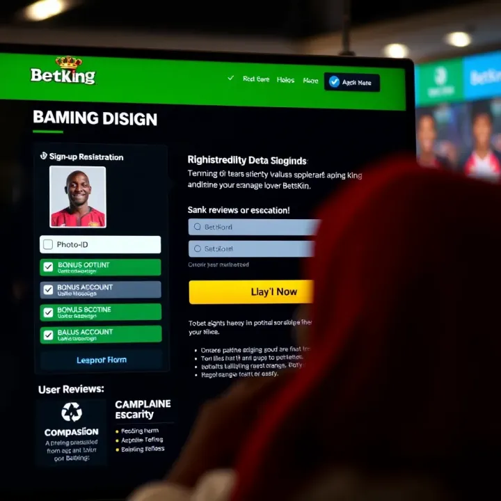Screenshot showing Betking old mobile interface with betting options and navigation menu
