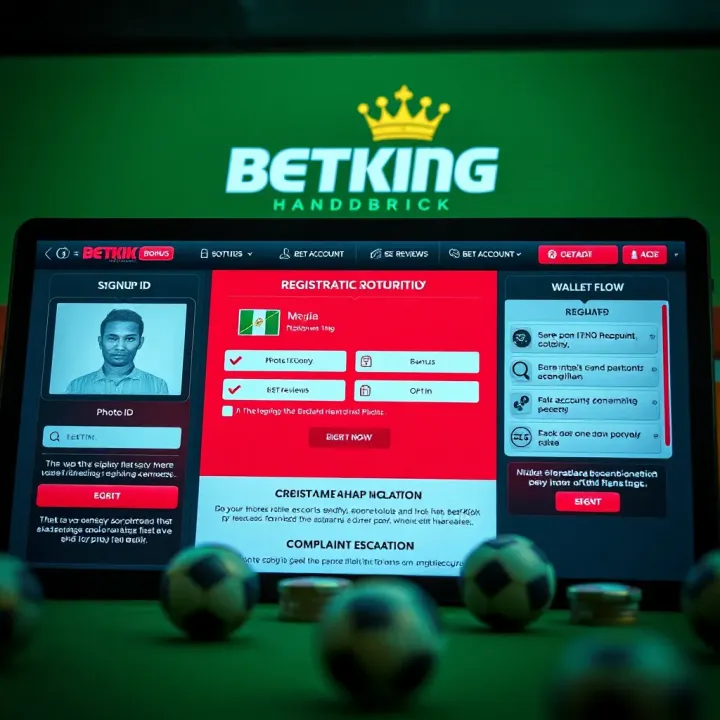 Digital interface of Betking online platform showcasing betting options and digital services